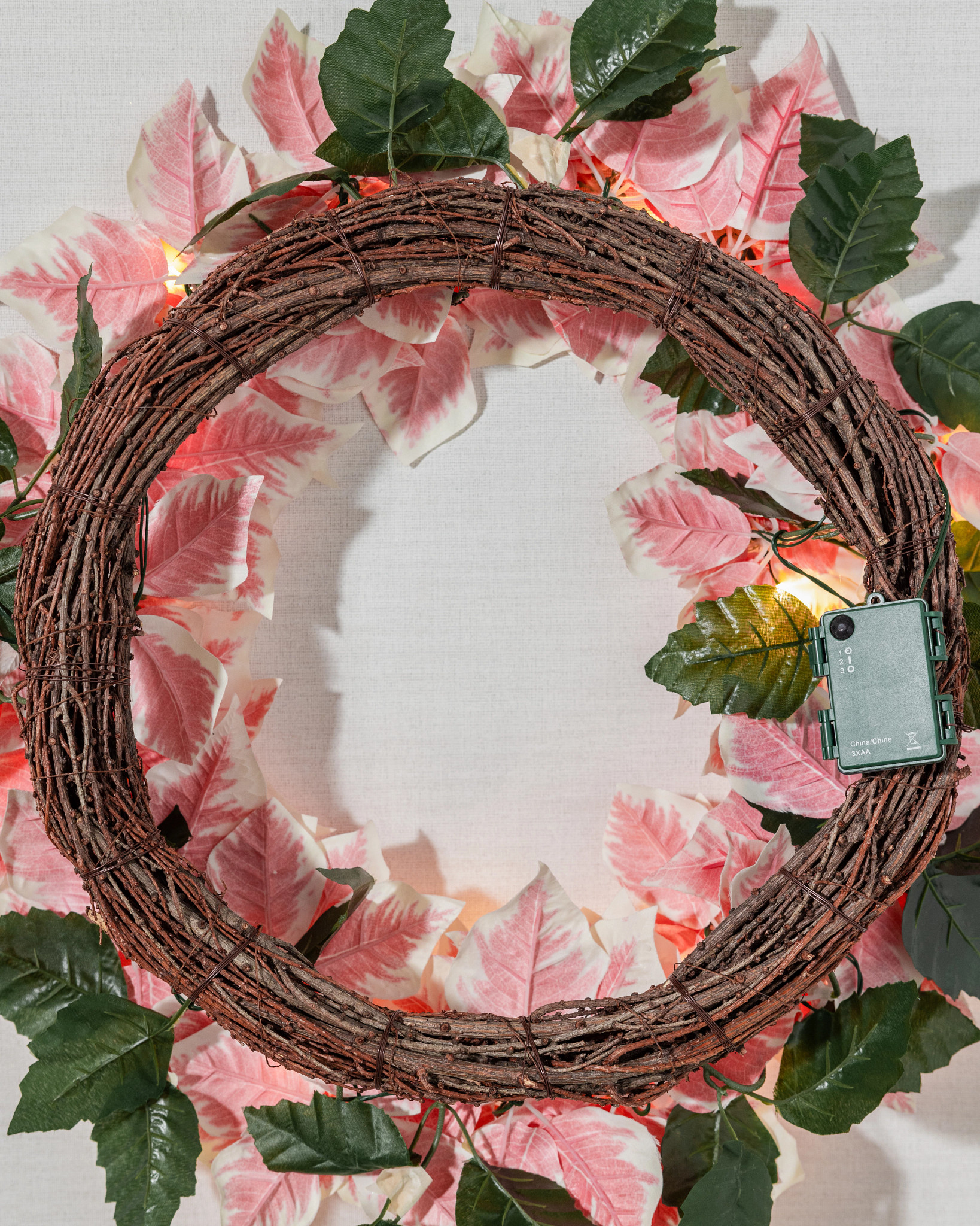 Marbled Outdoor Lit Poinsettia Celebration Artificial Christmas