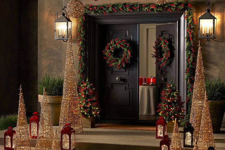 Weihnachtliche Dekorationsideen für Eingangsbereich und Haustür