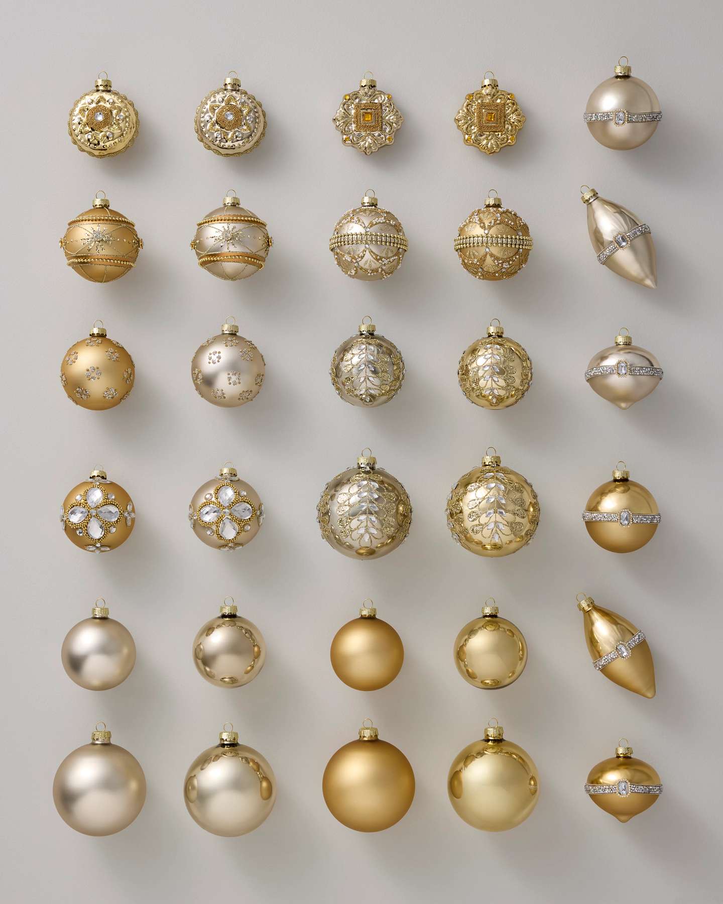 Decorazioni gioiello assortite Vintage in vetro, set di 30