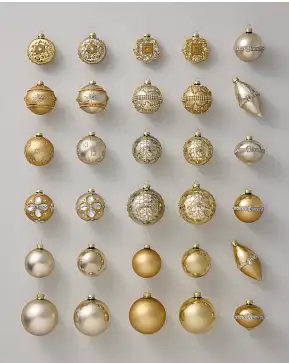 Set de boules de Noël en verre ornées de joyaux Héritage Set de boules de Noël en verre ornées de joyaux Héritage