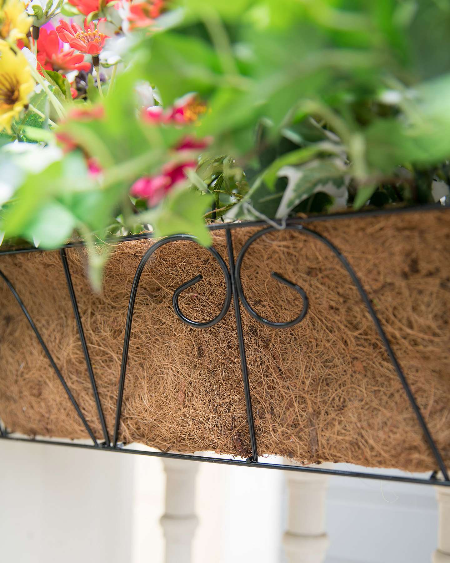 Balsam Hill Outdoor Meadow Artificial Spring Window Box Close-Up of Lush Greenery