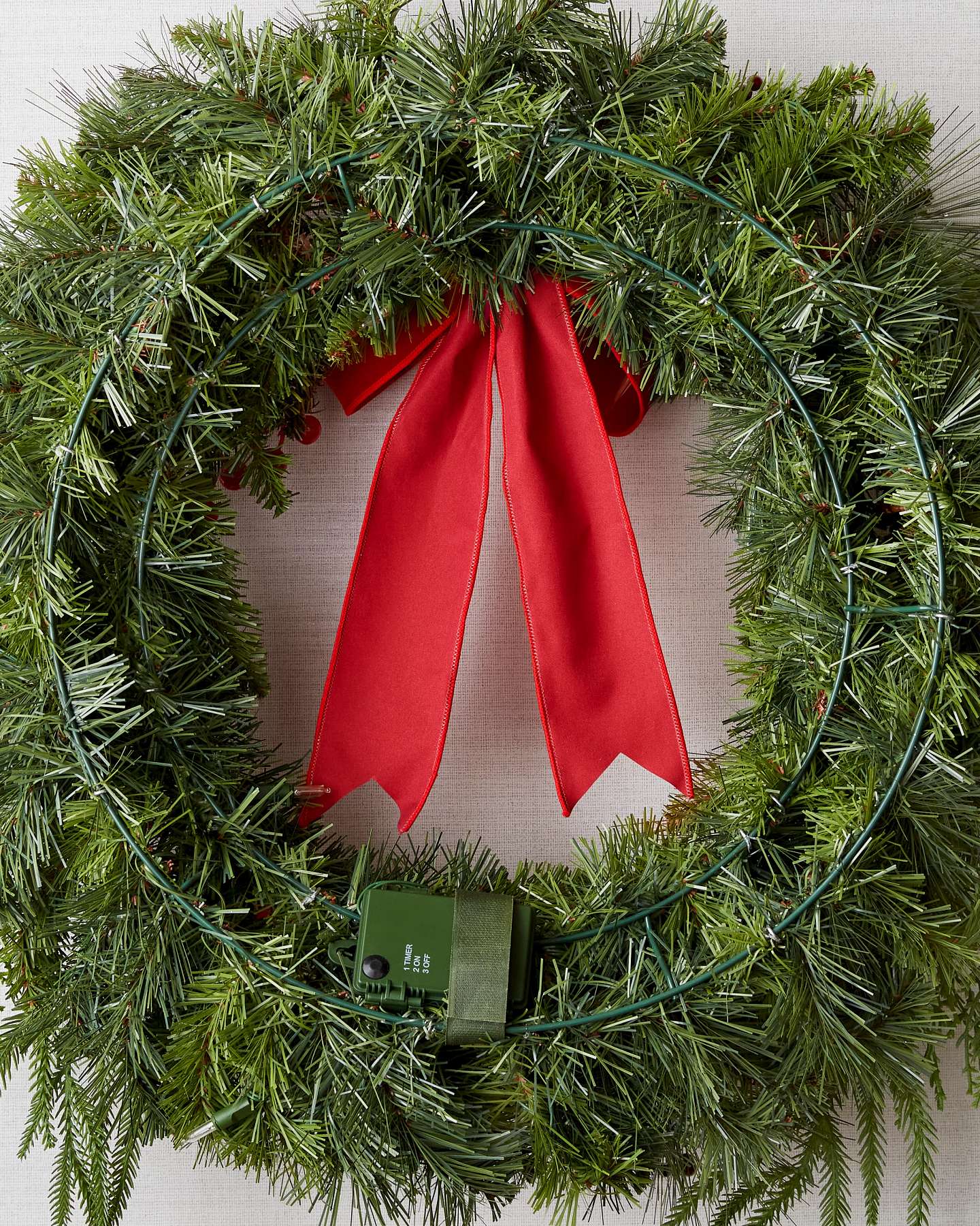 Balsam Hill Grand Heritage Artificial Christmas Wreath Closeup With Lights
