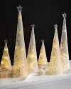 LED Glass Tabletop Cone Trees by Balsam Hill
