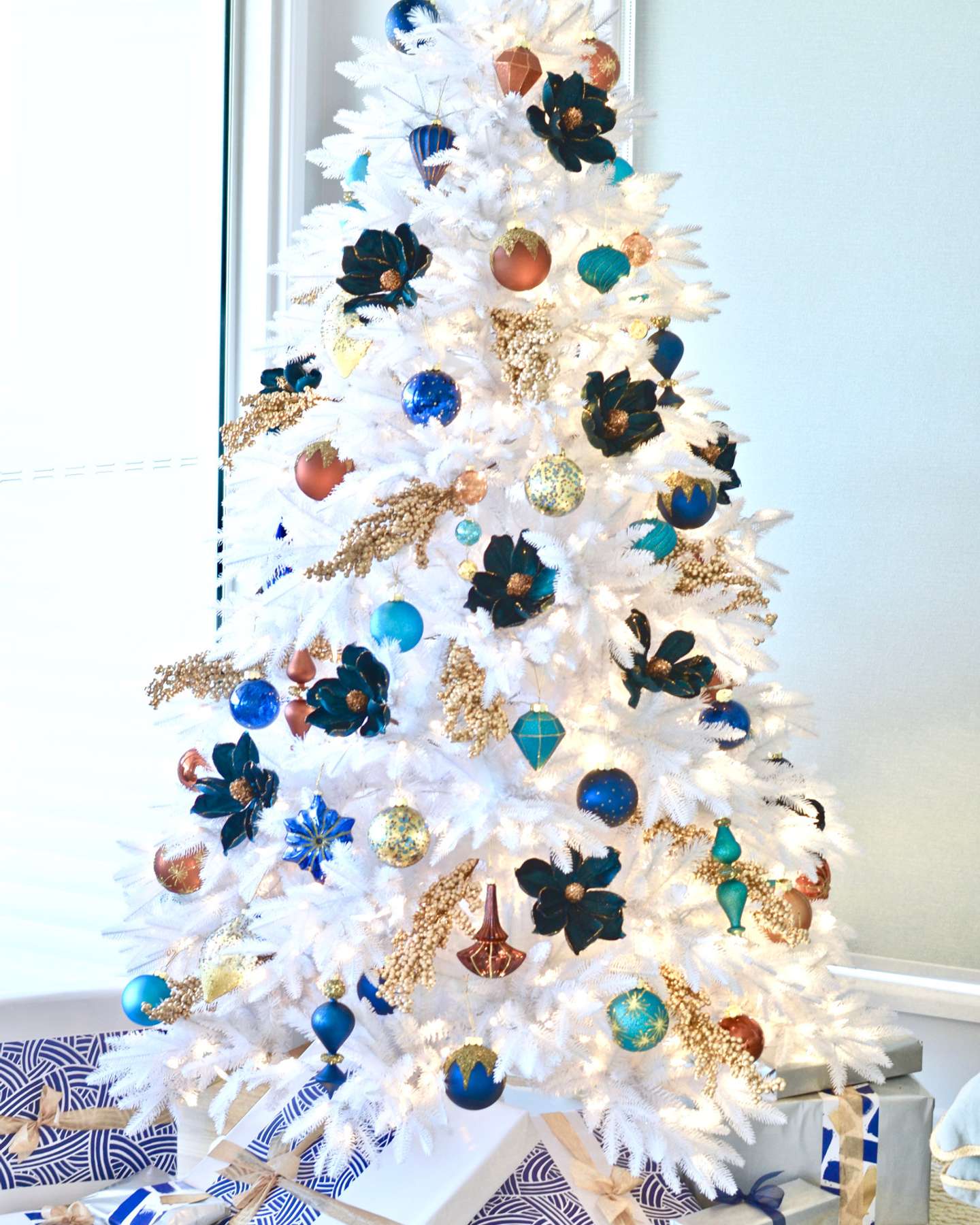 Balsam Hill Mount Washington White Christmas Tree Styled by A House Full of Sunshine