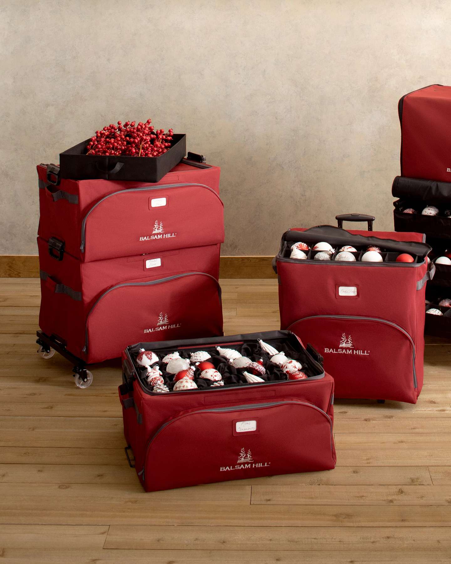 Balsam Hill 100-Piece Rolling Ornament Chest Lifestyle Image View