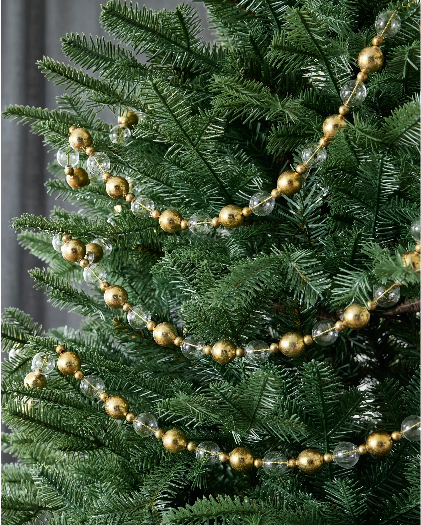 Crystal and Gold Beaded Christmas Tree Garland Set | Balsam Hill