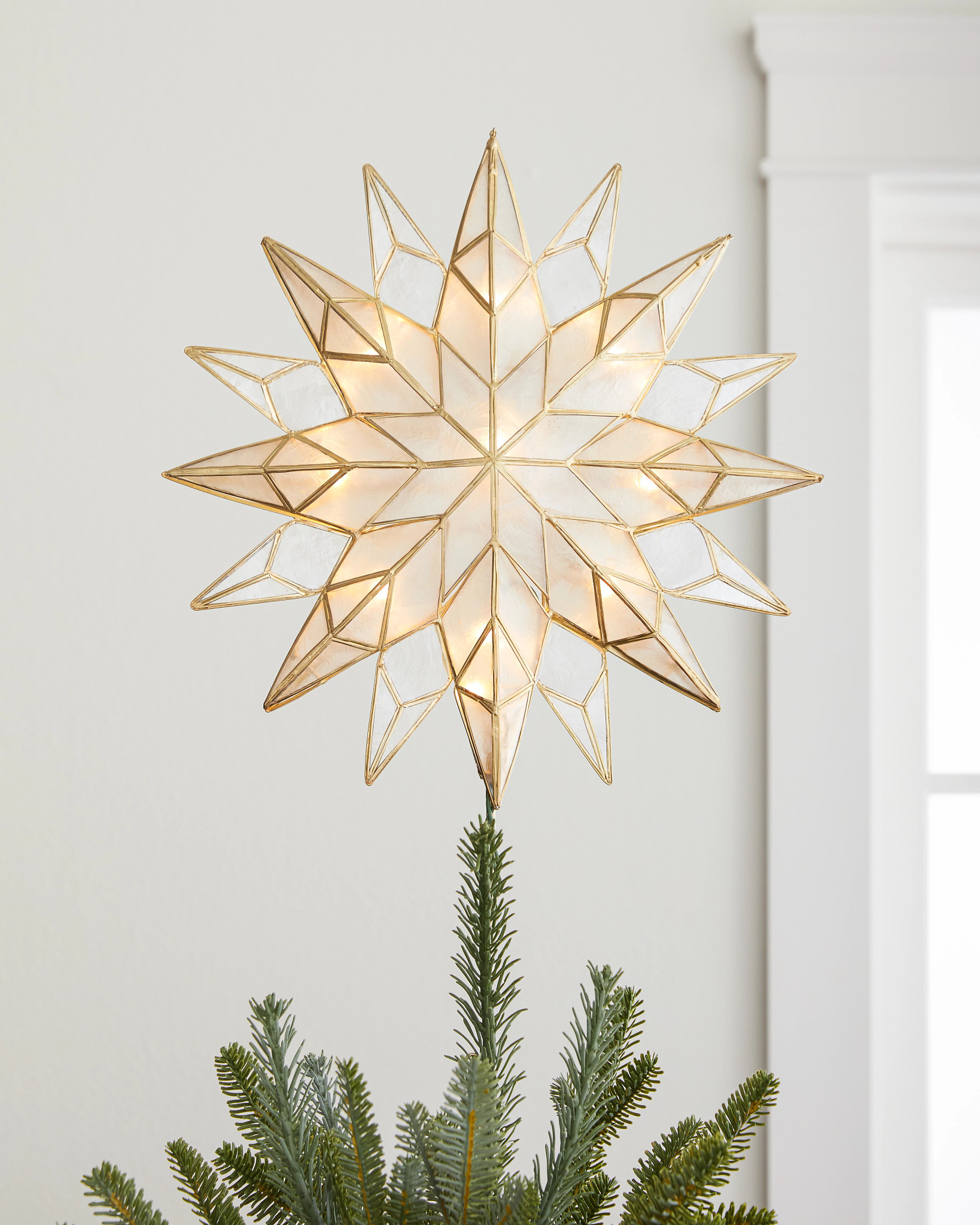 DoubleSided Starburst Christmas Tree Topper Balsam Hill