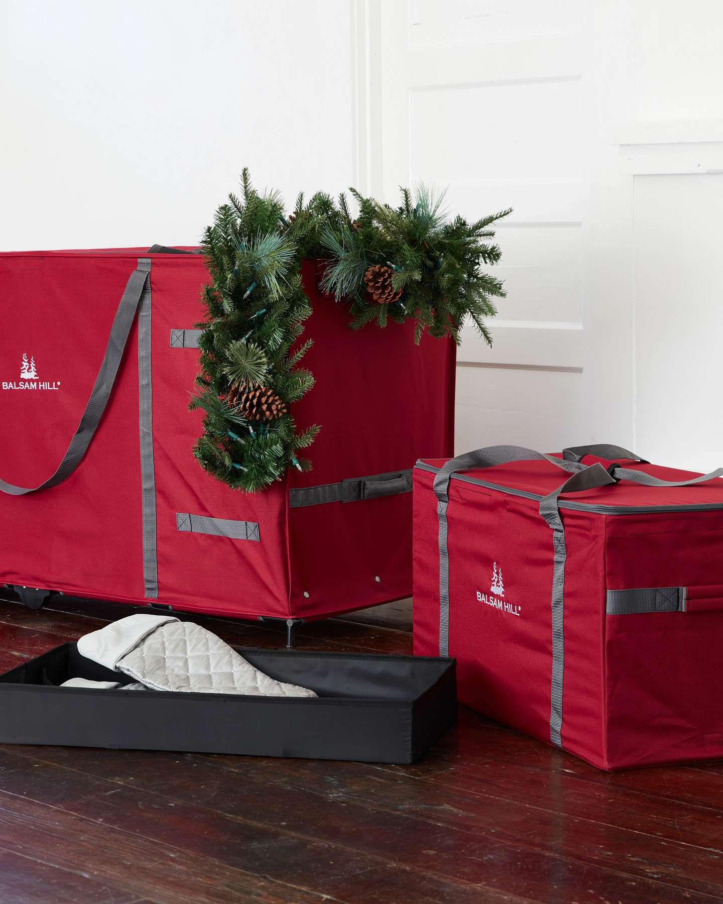 Balsam Hill Rolling Multi-Purpose Greenery Bag Lifestyle Display in Use