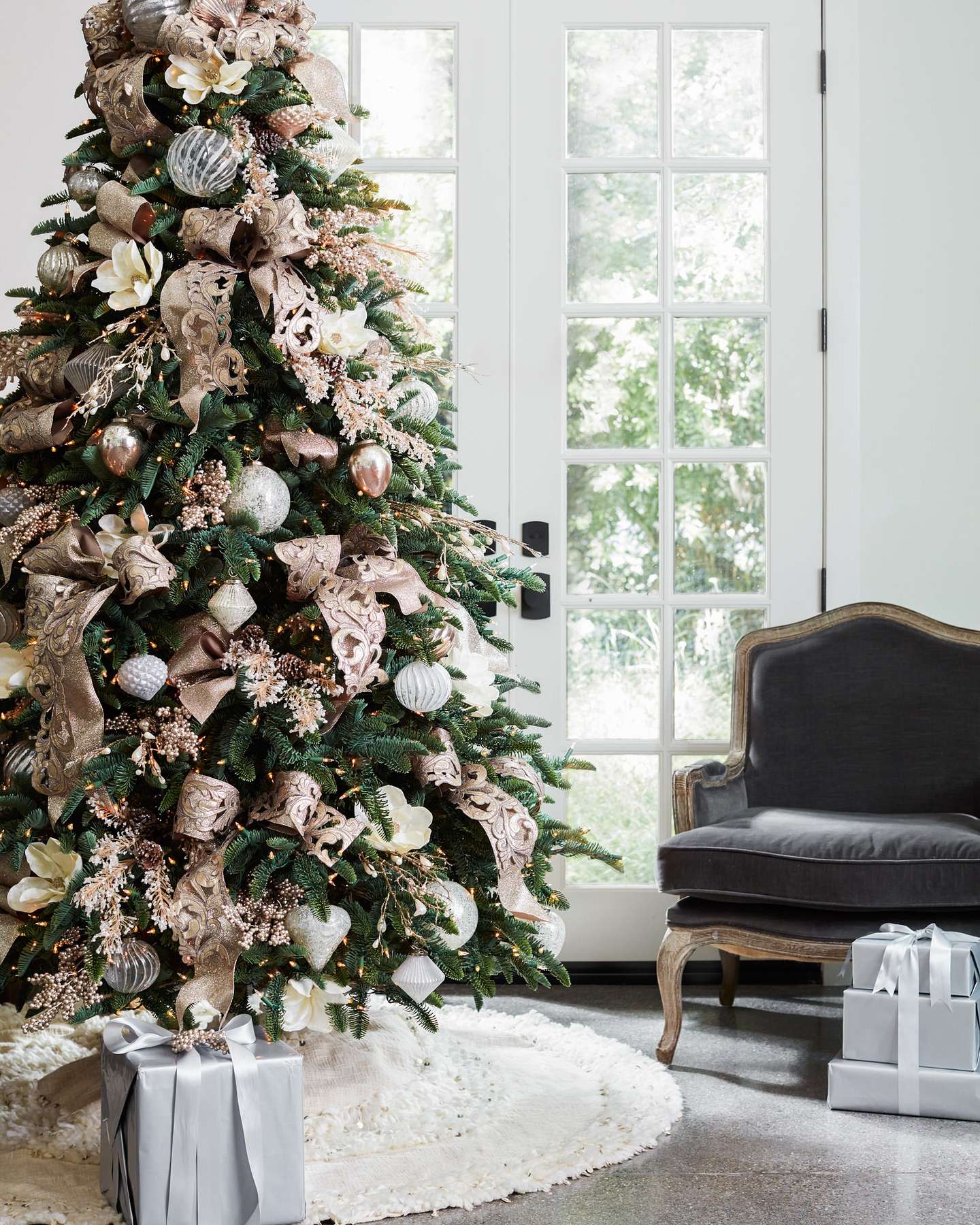 Balsam Hill Juliette Fringed Tree Skirt Warm and Festive Christmas Display