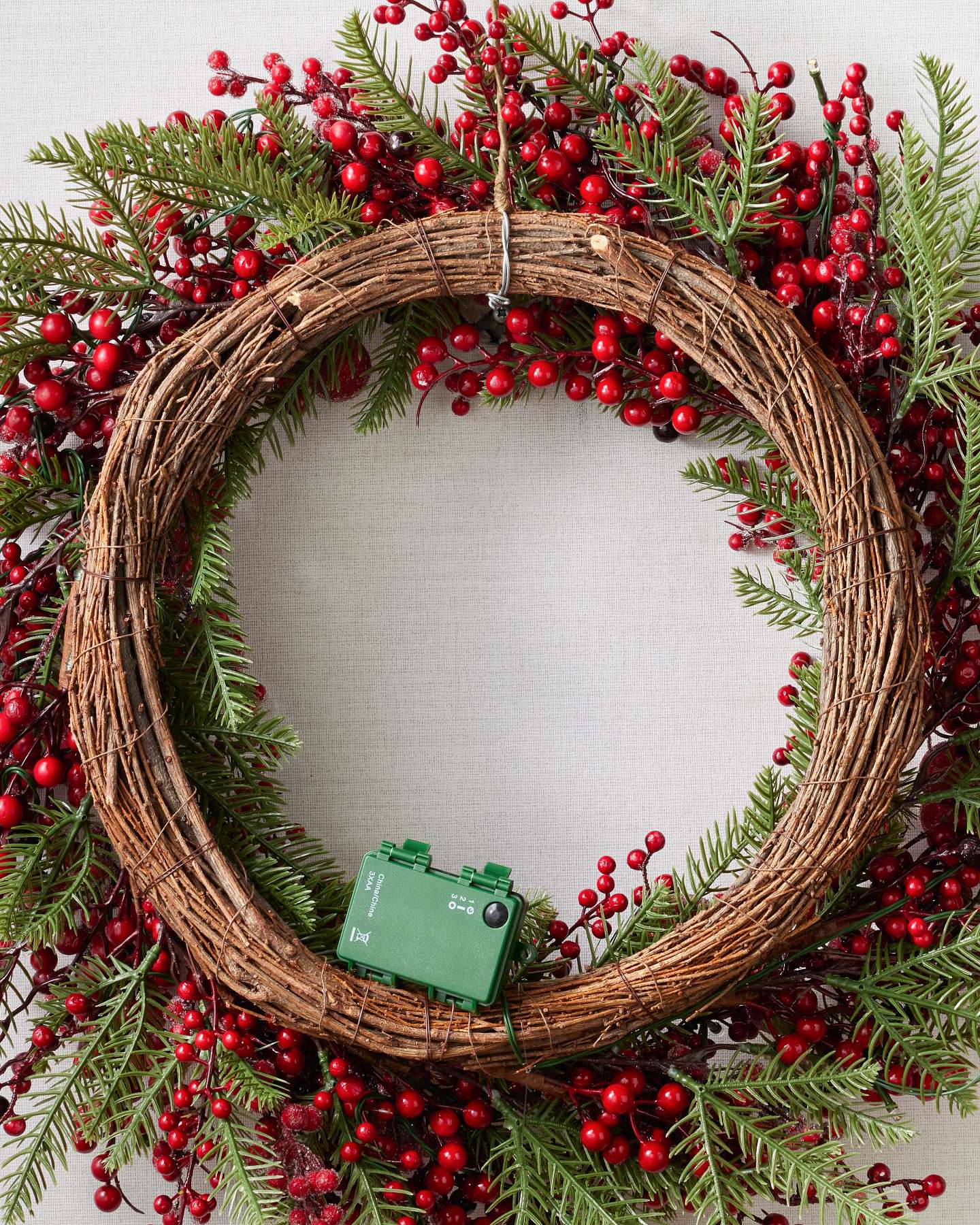 Balsam Hill 26-Inch Sugared Berry Wreath LED Closeup Top