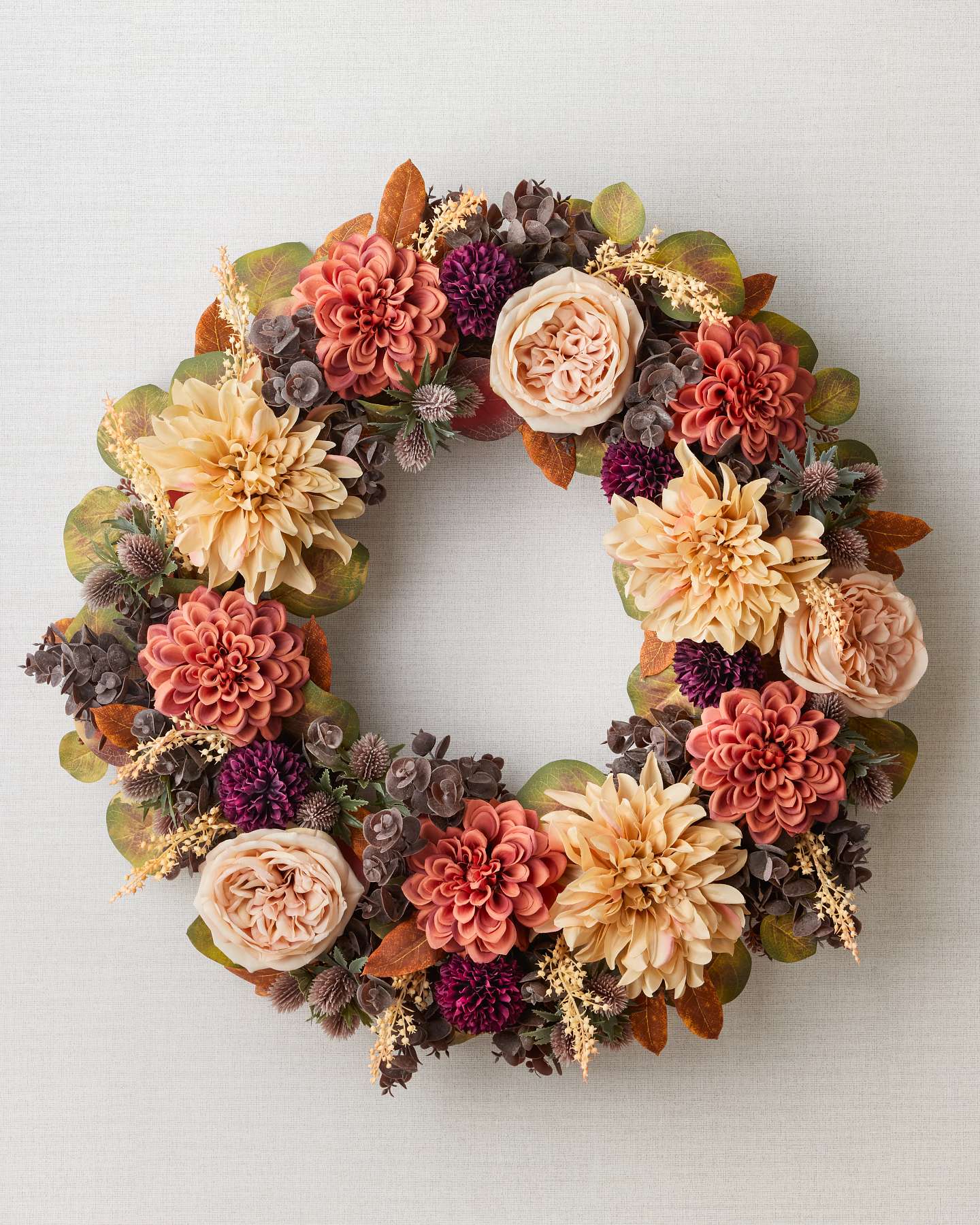 Balsam Hill 26-Inch Sunset Harvest Blooms Wreath Front View