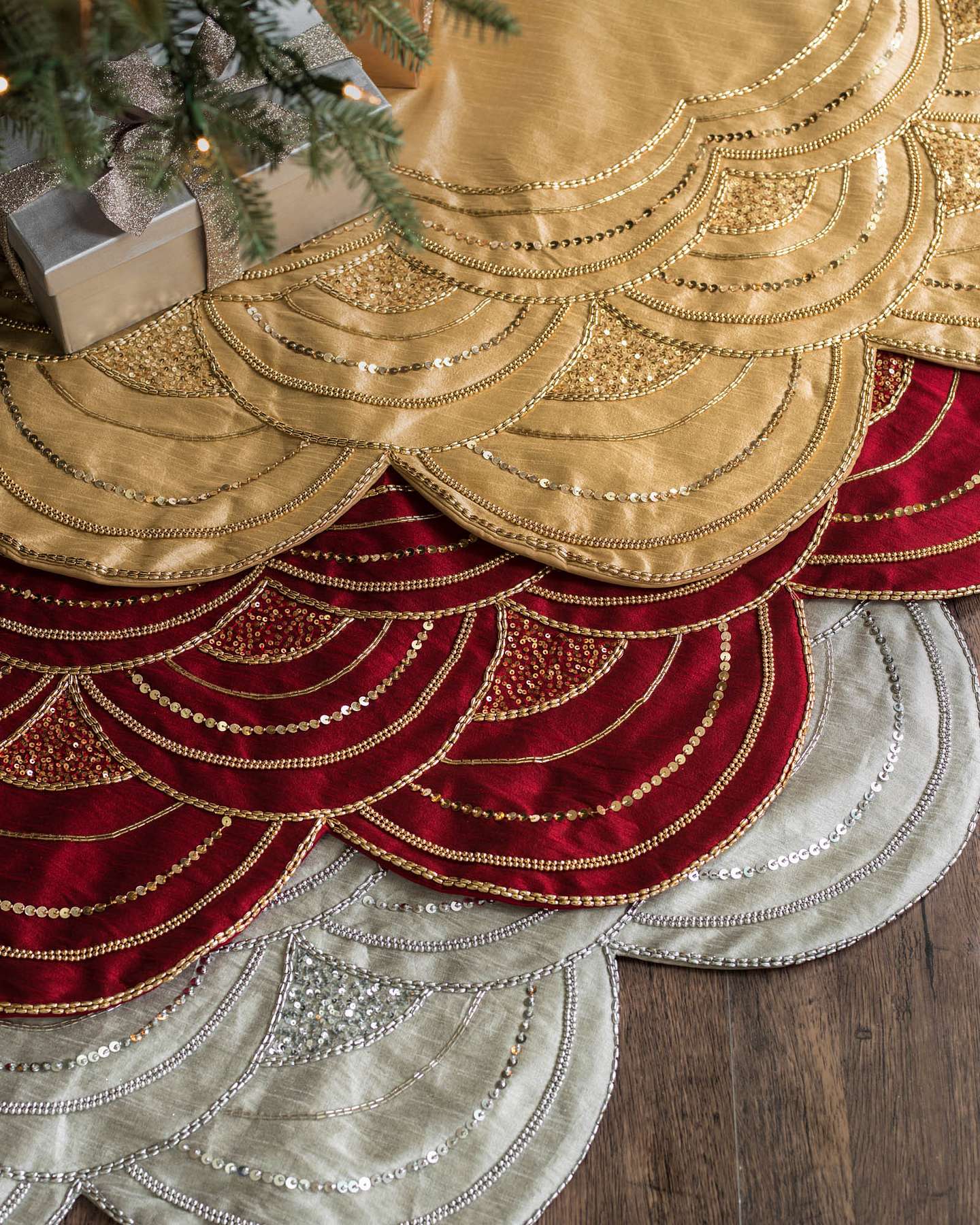 Elizabeth Beaded Tree Skirt by Balsam Hill Main