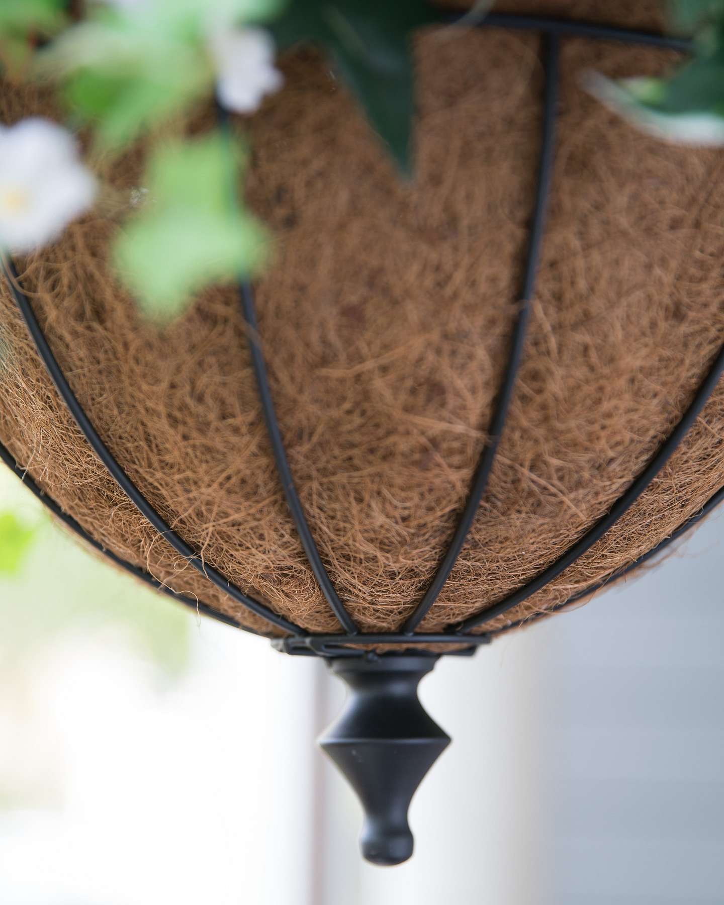 Balsam Hill Outdoor Radiant Peony Artificial Spring Hanging Basket Closeup View