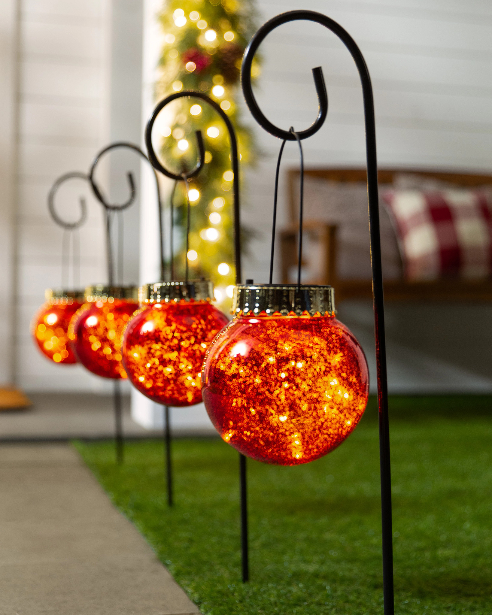 Red Solar Merry Metallics Pathway Lights