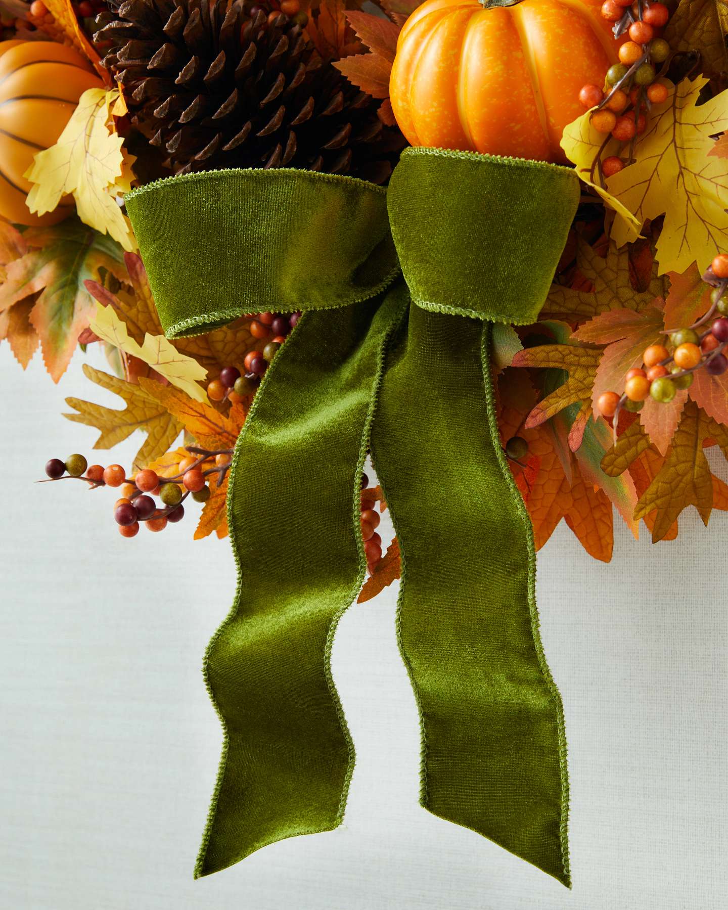 Balsam Hill Golden Harvest Artificial Fall Wreath Detail View