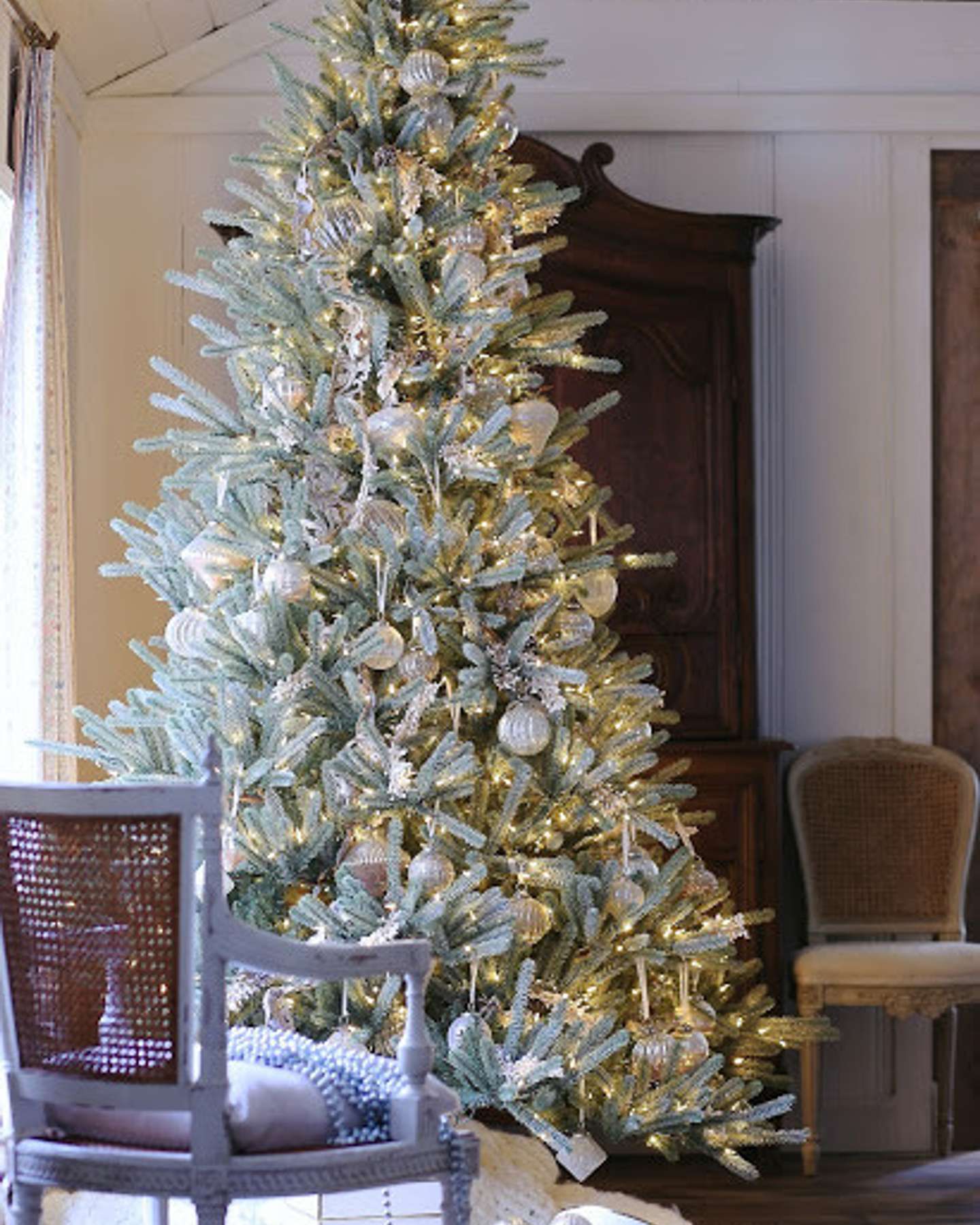 Balsam Hill Sanibel Spruce Artificial Christmas Tree Decorated by French Country Cottage