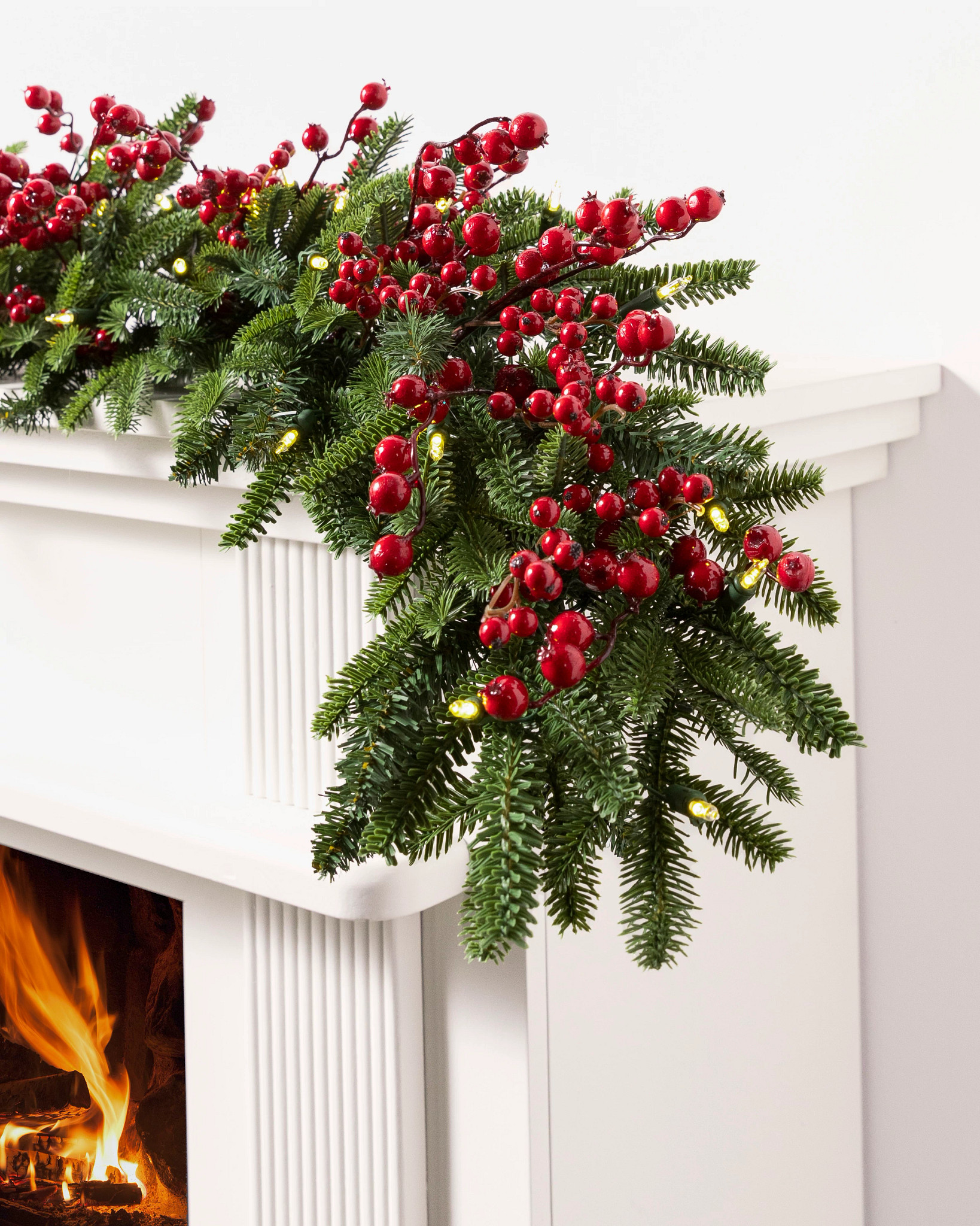 Red Berry BH Fraser Fir® Artificial Christmas Garland | Balsam Hill