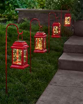 Red Classic Lantern Solar Pathway Fairy Lights Red Classic Lantern Solar Pathway Fairy Lights