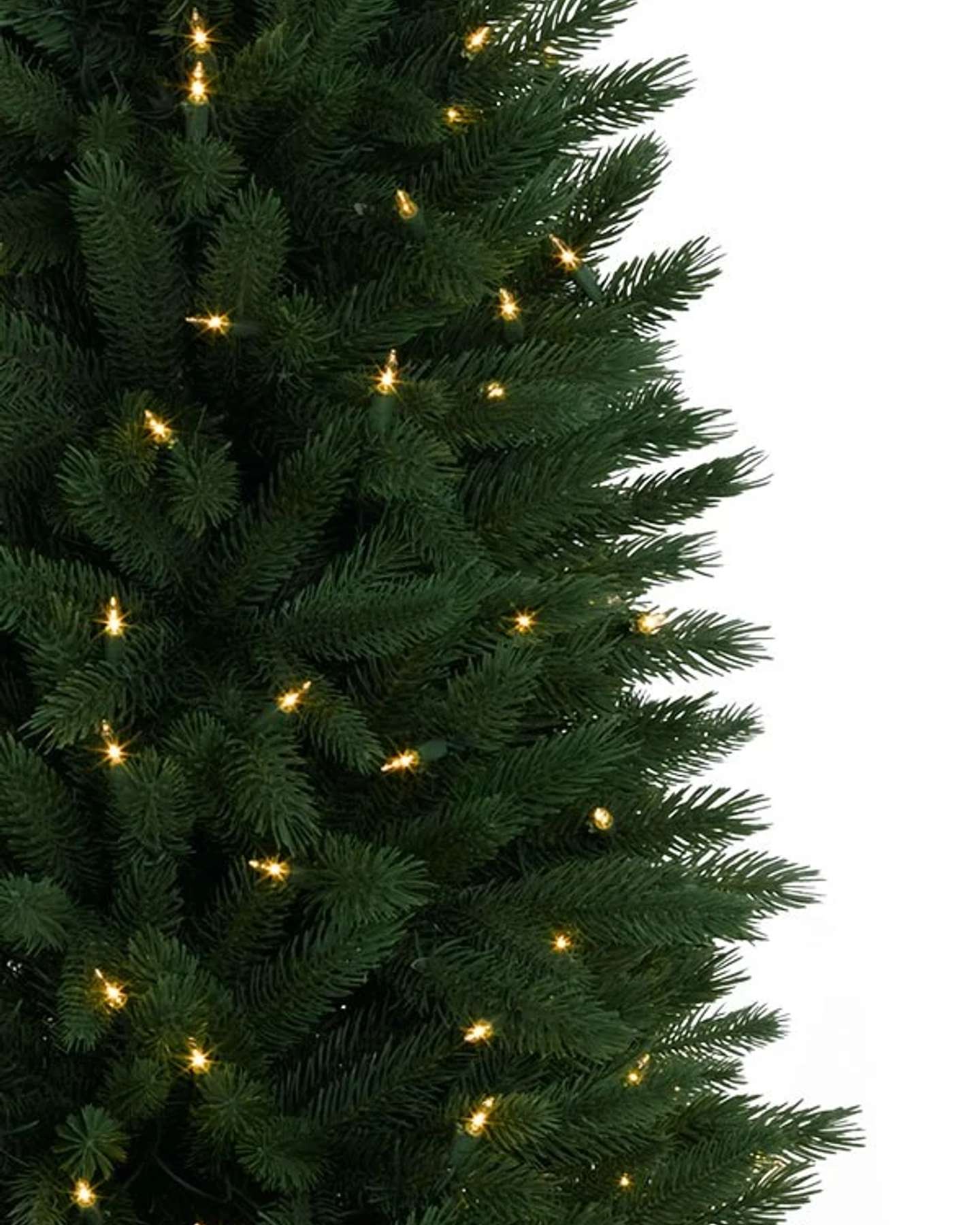 Balsam Hill Rutherford Fir Artificial Christmas Tree Clear Closeup