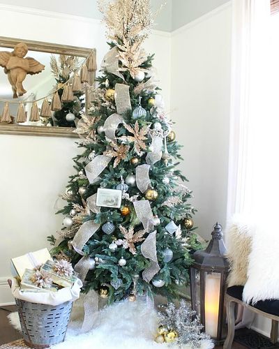 Silver and Platinum Christmas Tree Ribbon | Balsam Hill