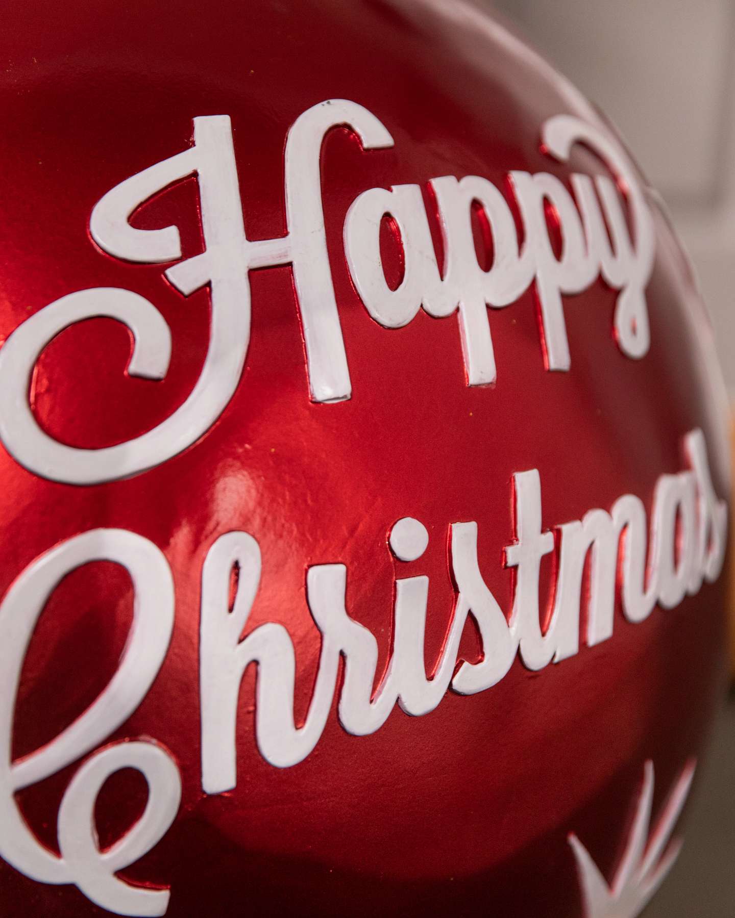 Lit Happy Christmas Starburst Bauble