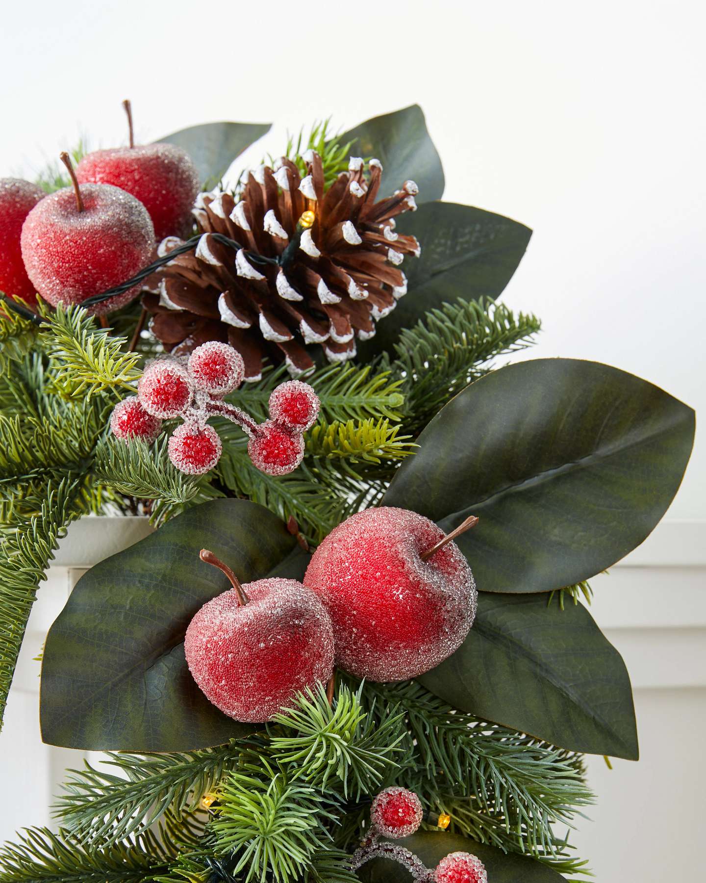 Balsam Hill Holiday Sugared Apple Harvest Artificial Christmas Foliage Details