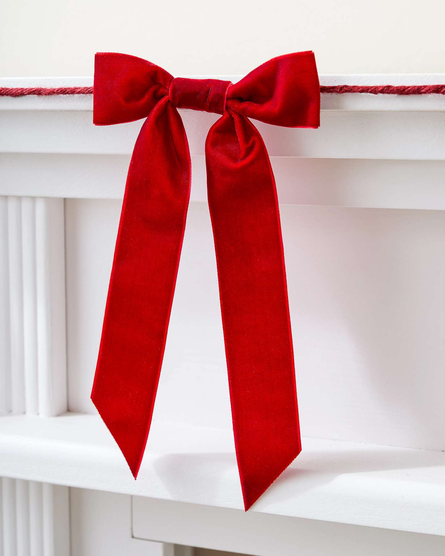 6' Burgundy Velvet Bow Tree Garland