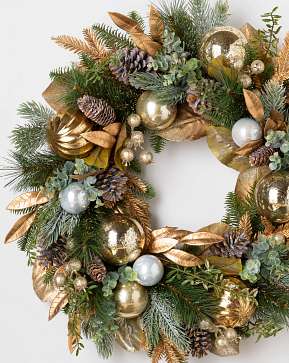 Couronne Forêt de Noël, or Couronne Forêt de Noël, or