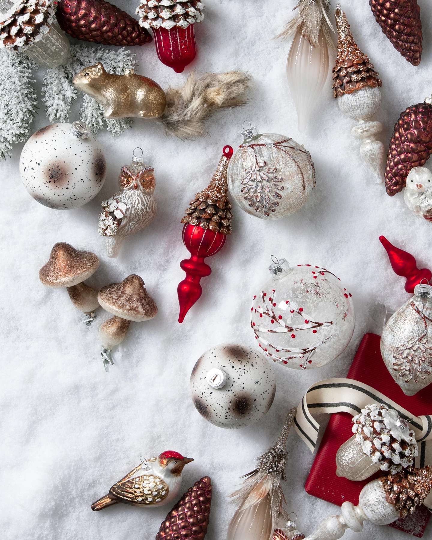 Balsam Hill Alpine Grove Baubles Set of 35 Natural Christmas Accents