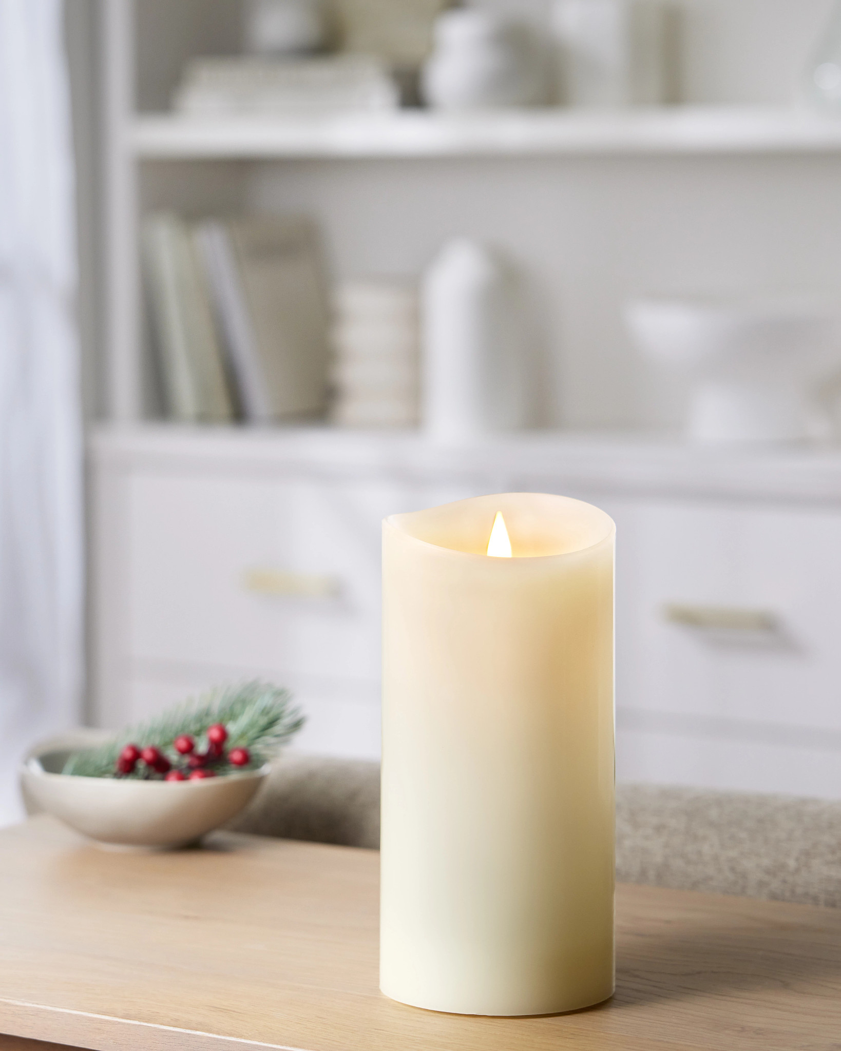 Ivory Miracle Flame Premium 3D LED Wax Pillar Candle