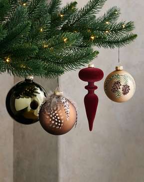 Winter Lodge Main Glass Ornament Set Winter Lodge Main Glass Ornament Set