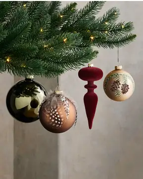 Winter Lodge Main Glass Ornament Set Winter Lodge Main Glass Ornament Set
