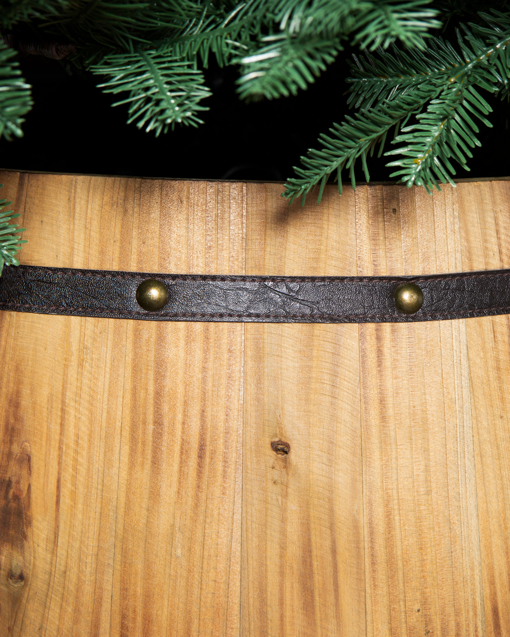 Wooden Barrel Christmas Tree Collars Balsam Hill