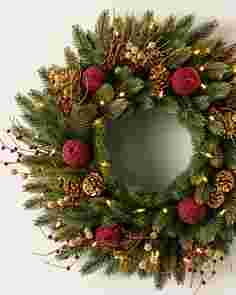 Vermont White Spruce Bordeaux Wreath by Balsam Hill SSCR