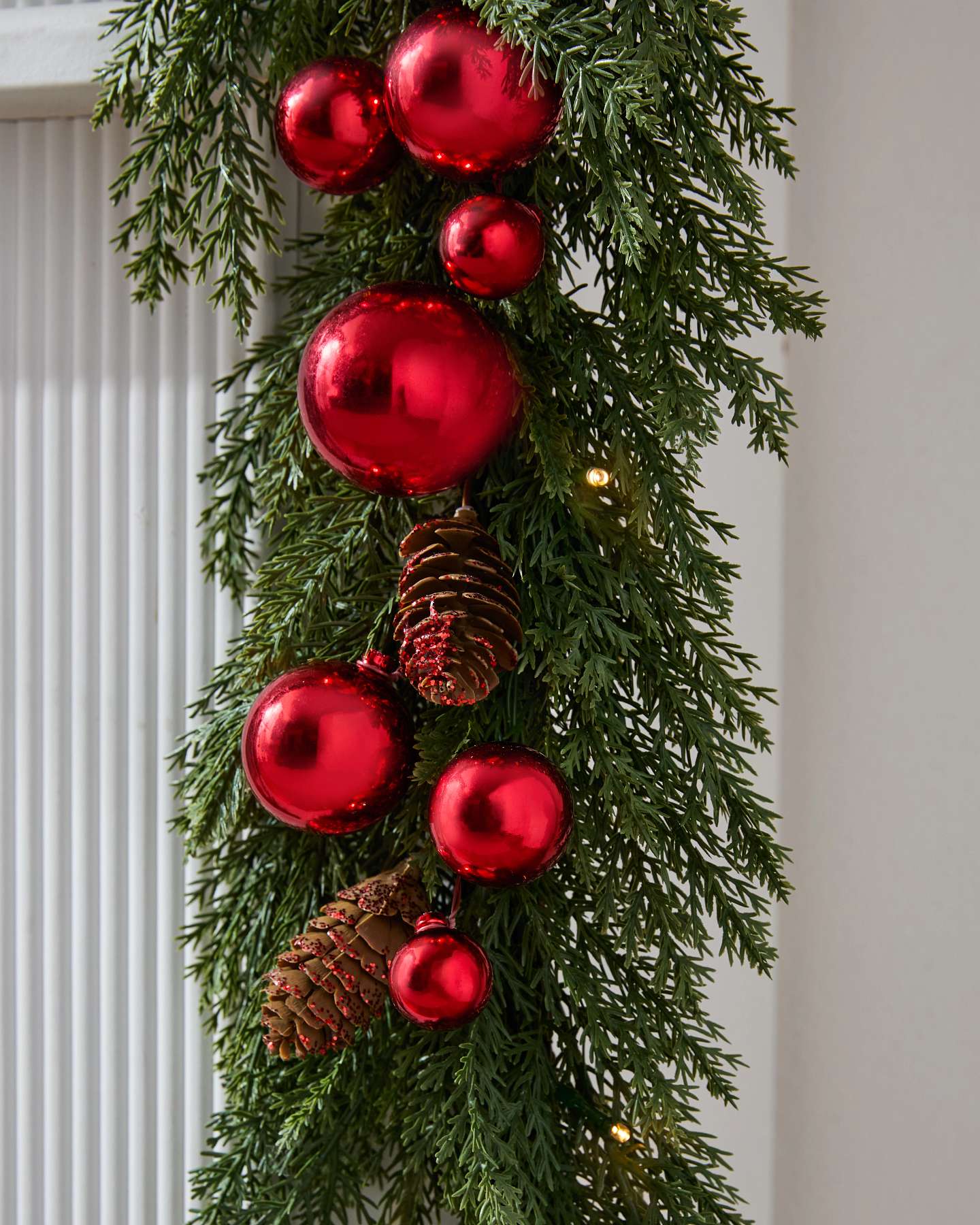 10' Real-Feel® Festive Crimson Cypress Garland