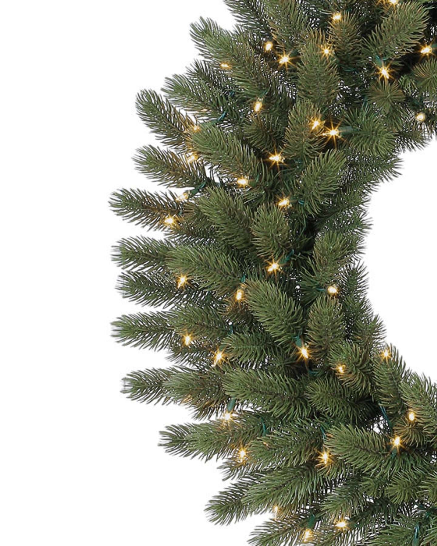 Balsam Hill Vermont White Spruce Artificial Christmas Wreath Lifestyle Display