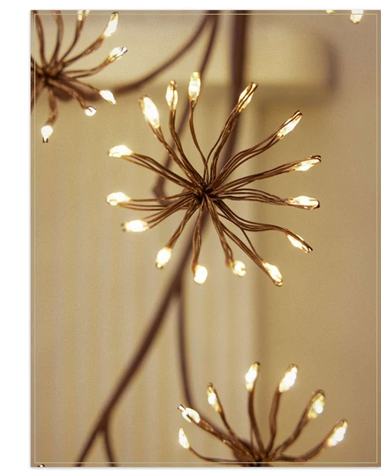 Brown Outdoor Lit Cluster Fairy Starburst Garland