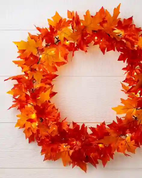 Outdoor Autumn Maple Wreath SSCR by Balsam Hill