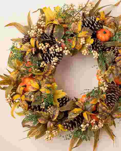 Autumn Abundance Artificial Wreath by Balsam Hill SSCR