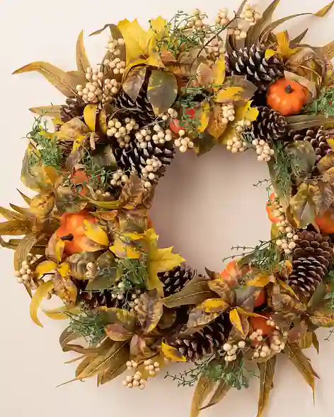 Autumn Abundance Artificial Wreath by Balsam Hill SSCR