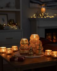 Table set with Christmas candles