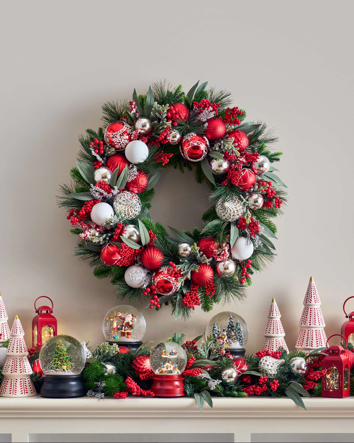 Balsam Hill Nordic Charm Ceramic Tabletop Christmas Trees Lifestyle Display