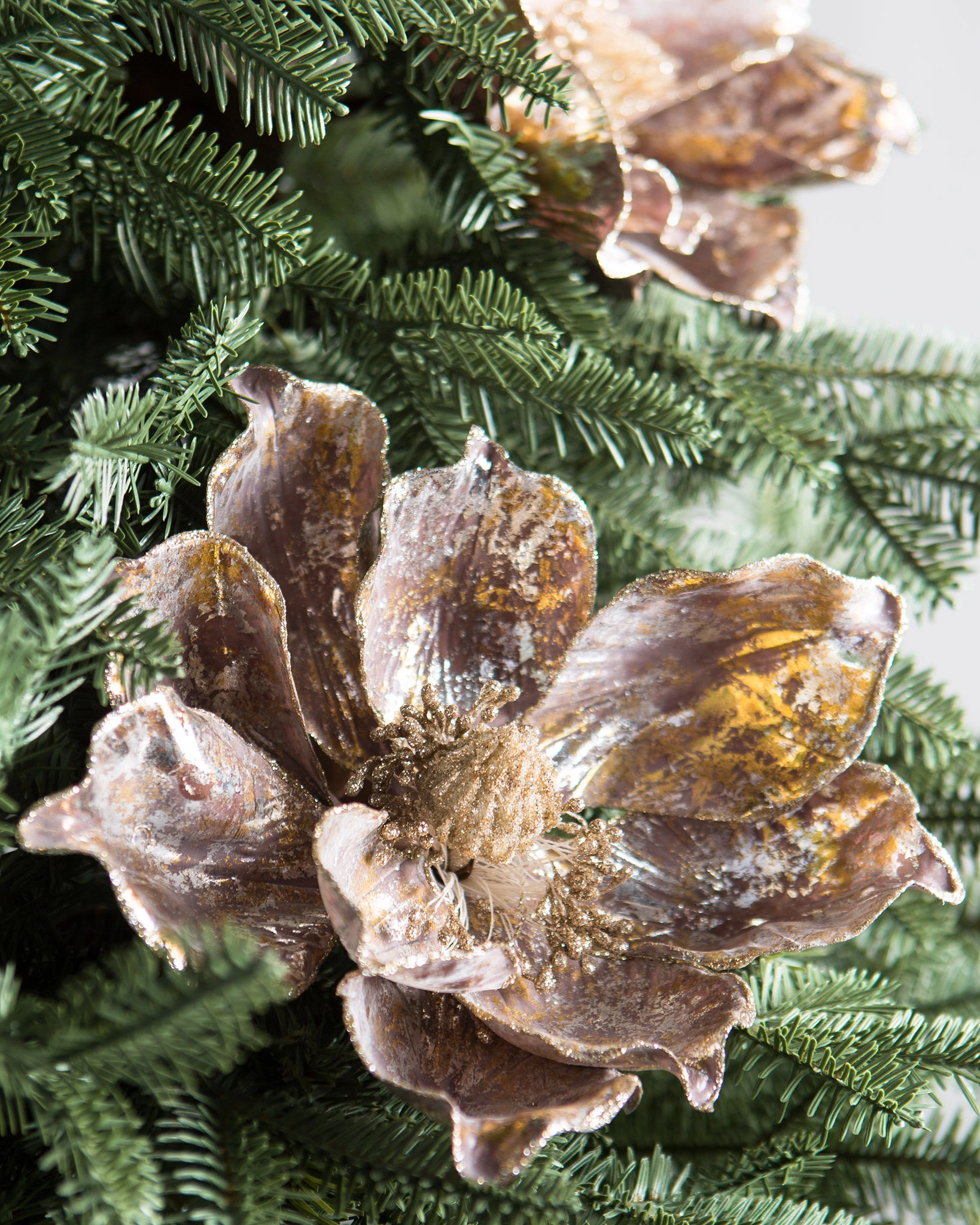 Metallic Magnolia Christmas Tree Picks Balsam Hill metallic-magnolia-christmas-tree-picks-balsam-hill
