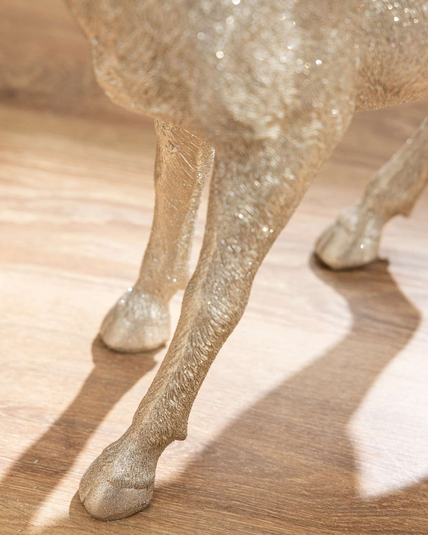 Balsam Hill Parisian Palace Gold Deer Figurine Set of 2 Closeup