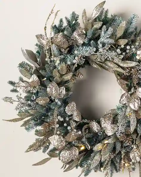 Champagne and Crystal Wreath by Balsam Hill SSCR 10