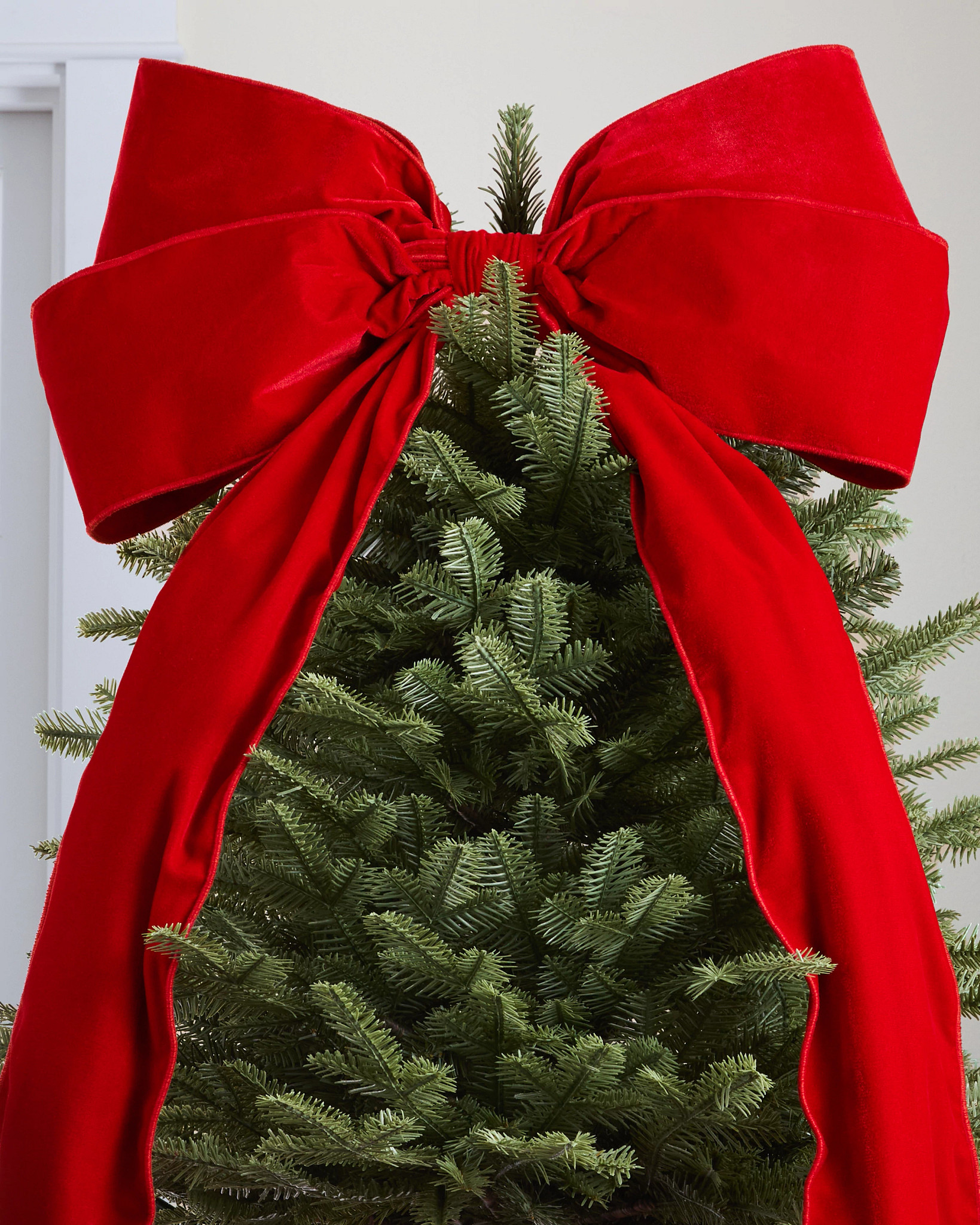 Red Velvet Bow Tree Topper