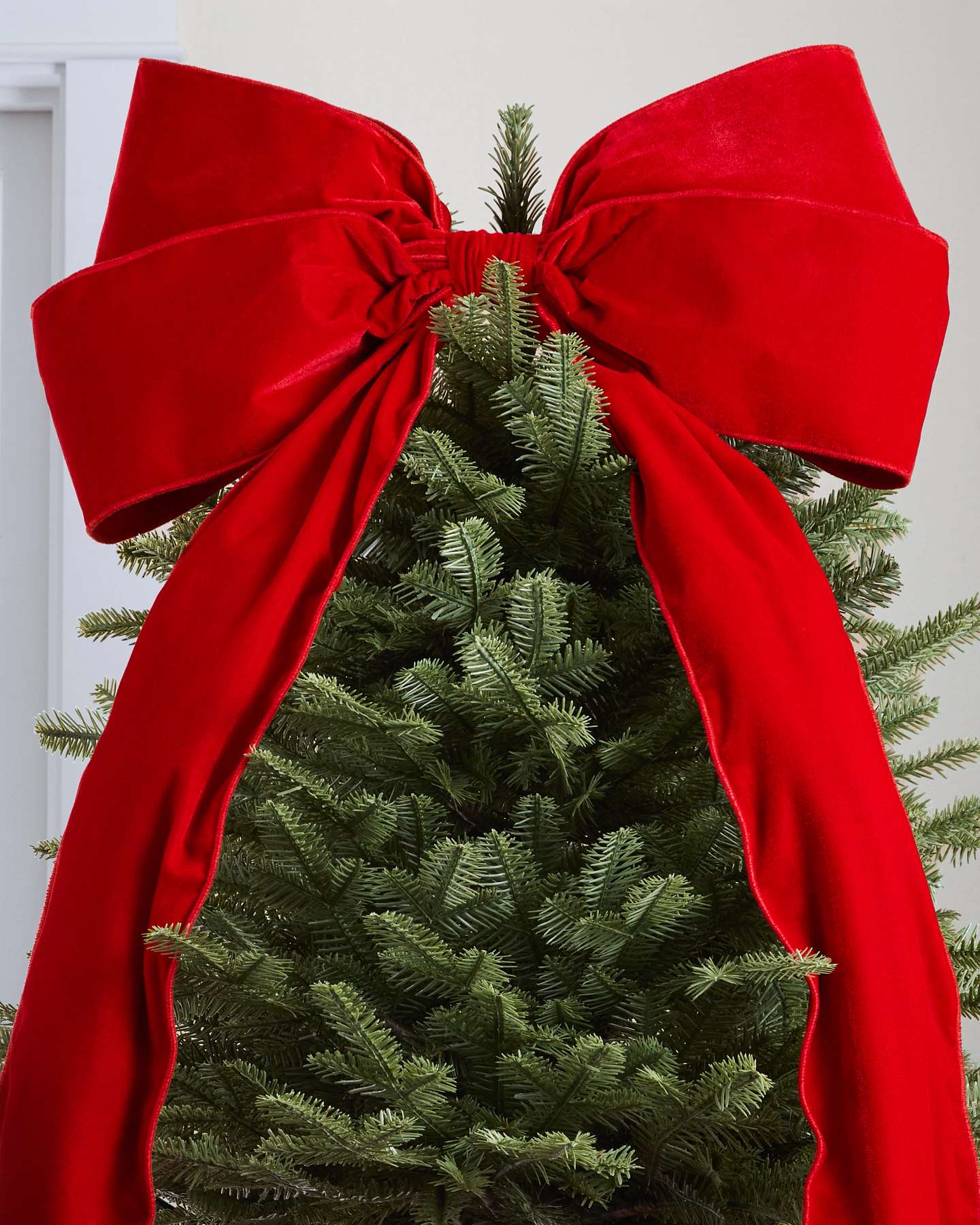 Red Velvet Bow Tree Topper