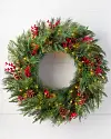 34in Outdoor Red Berry Pine Wreath by Balsam Hill