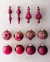 Biltmore Legacy Burgundy Ornament Set 12 Pieces by Balsam Hill SSCR 40