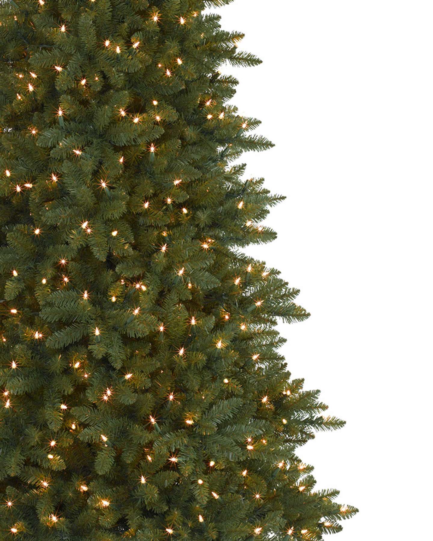 Balsam Hill Berkshire Mountain Fir Artificial Christmas Tree Closeup with LED Clear Lights